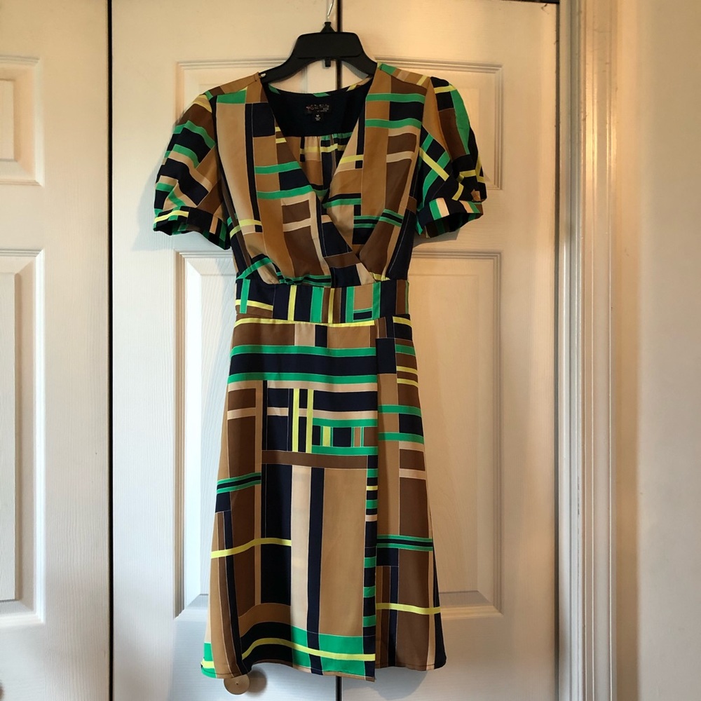 The Webster Miami Faux Wrap Dress Geometric M